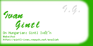 ivan gintl business card